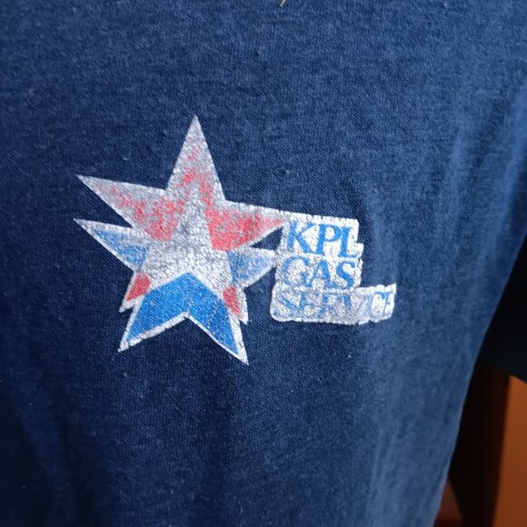 Large T-shirt Single Stitch Buttery Mesh Thin 80's KPL Gas Service Smoooth - Picture 3 of 5